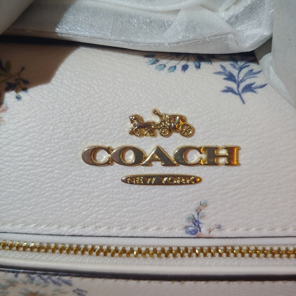 Coach Rowan Satchel Dandelion Floral Print New! - Picture 4 of 8